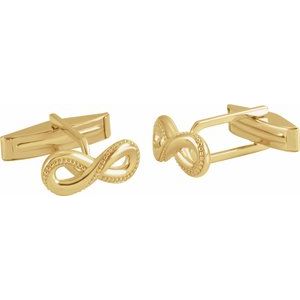 14K Yellow 15.8x7 mm Infinity-Inspired Cuff Links