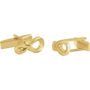 14K Yellow 15.8x7 mm Infinity-Inspired Cuff Links