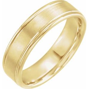 14K Yellow 6 mm Grooved Band Size 10