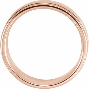 14K Rose 6 mm Grooved Band Size 10