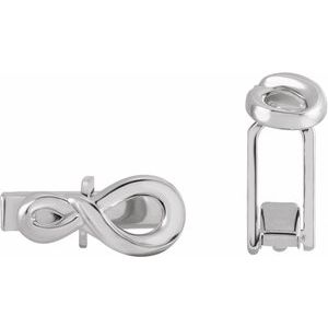 14K White 15.8x7 mm Infinity-Inspired Cuff Links