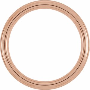 18K Rose Gold PVD Tungsten 6 mm Beveled Stepped Edge Satin Band Size 10