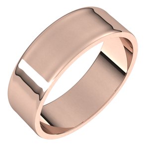 14K Rose 6 mm Flat Ultra-Light Band Size 10