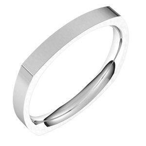 Platinum 2.5 mm Square Comfort Fit Band Size 7