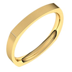 14K Yellow 2.5 mm Square Comfort Fit Band Size 7