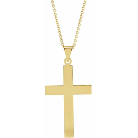 14K.Yellow  Gold Cross and  Necklace - Moijey Fine Jewelry and Diamonds