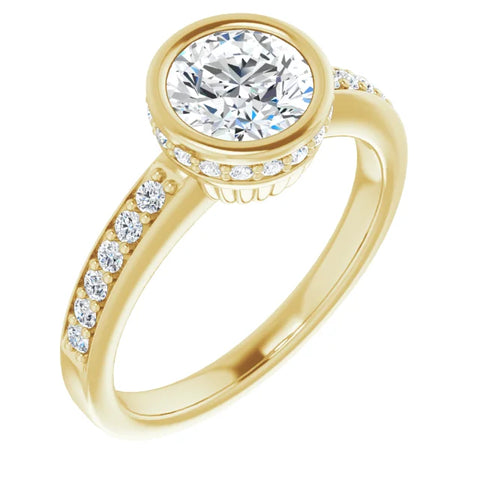 Bezel 6.5 mm Round Engagement Ring Mounting
