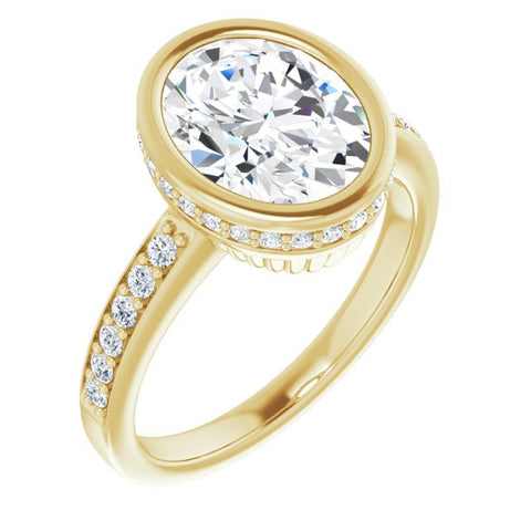 Bezel 6.5 mm Round Engagement Ring Mounting - Moijey Fine Jewelry and Diamonds