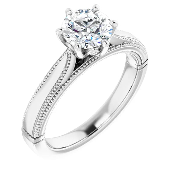 6.5 mm Round Engagement Ring Mounting