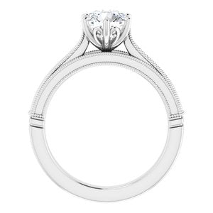 6.5 mm Round Solitaire Engagement Ring Mounting