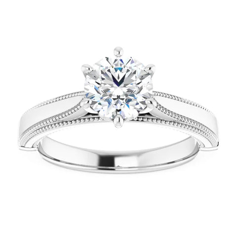 6.5 mm Round Engagement Ring Mounting