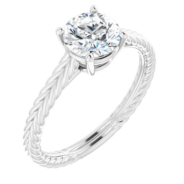 14K White 6.5mm Round Ring Mounting - Moijey Fine Jewelry and Diamonds