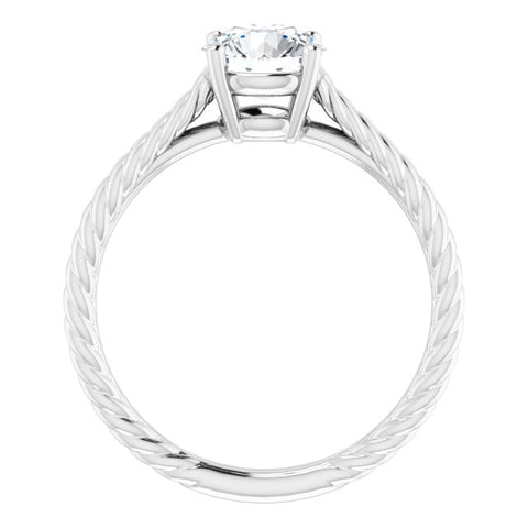 Braided Round Solitaire Engagement Ring Mounting