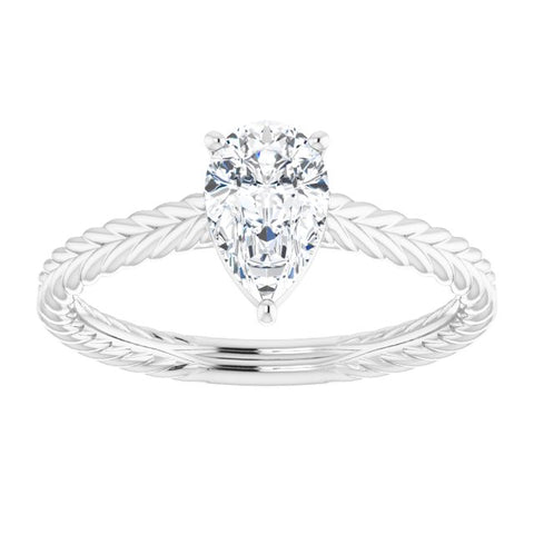 Pear-Shaped Braided Solitaire Engagement Ring Setting - Moijey Fine Jewelry and Diamonds