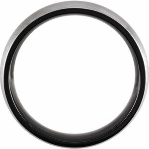 Black PVD Titanium 6 mm Half Round Comfort-Fit Satin Band Size 10