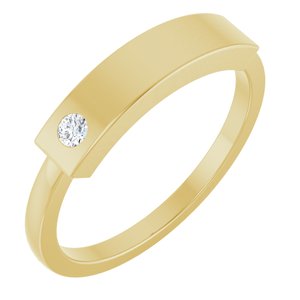 14K Yellow .03 CT Natural Diamond Stackable Family Ring