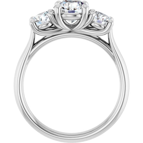 Classic Three Stone Trellis Engagement Ring