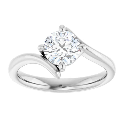 6.5 mm Twisted Round Solitaire Engagement Ring Mounting