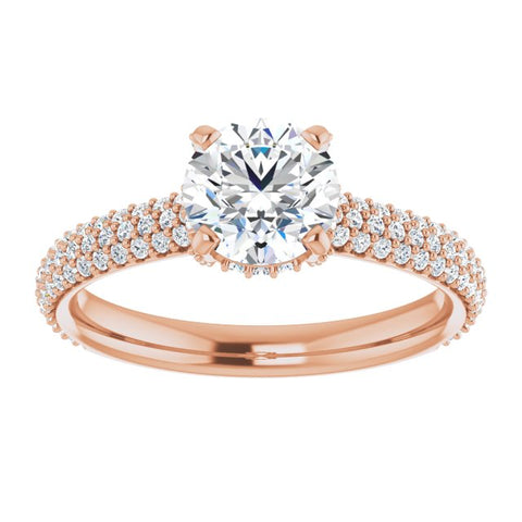 Pave Accented Round Engagement Ring Setting - Moijey Fine Jewelry and Diamonds