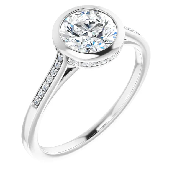Bezel Round Set Accented Halo engagement ring