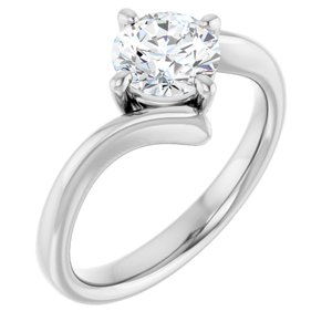 6.5 mm Twisted Round Solitaire Engagement Ring Mounting