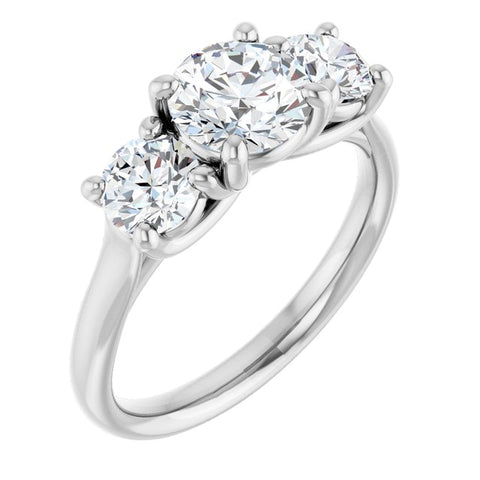 Classic Three Stone Trellis Engagement Ring