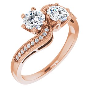 5.2 mm Round Two-Stone Engagement Ring Mounting