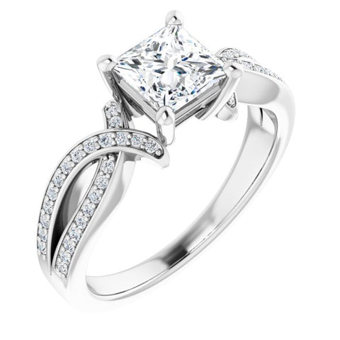 Infinite Princess 1/8 CTW Diamond Semi-Set Engagement Ring Setting - Moijey Fine Jewelry and Diamonds