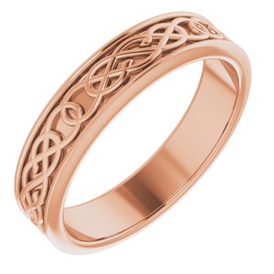 14K Rose 5 mm Celtic-Inspired Band Size 10