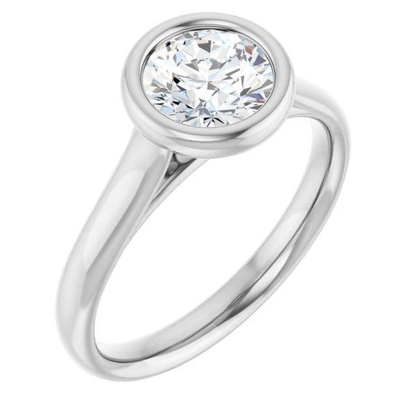 Bezel Solitaire Engagement Ring Mounting - Moijey Fine Jewelry and Diamonds