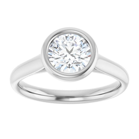 Bezel Solitaire Engagement Ring Mounting - Moijey Fine Jewelry and Diamonds