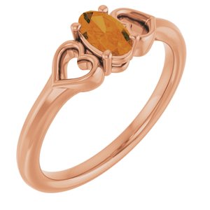 Natural Citrine Youth Heart Ring