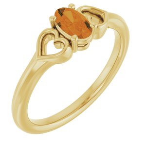 Natural Citrine Youth Heart Ring