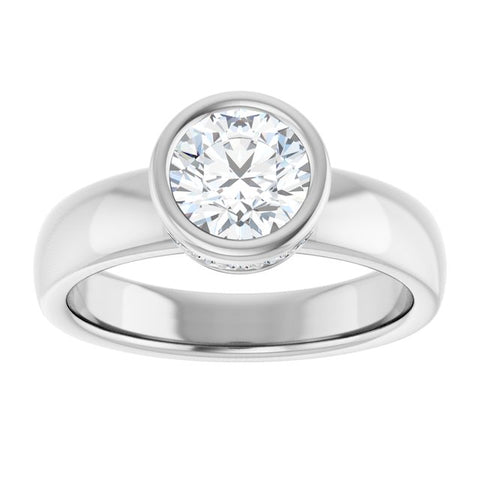 Bezel Round Engagement Ring Mounting