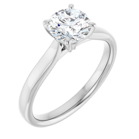 6.5 mm Solitaire Round Engagement Ring Mounting