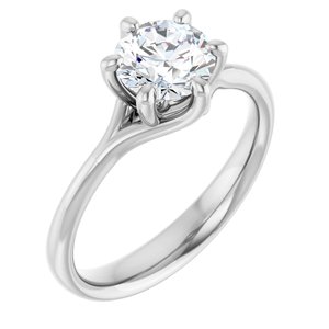 6.5 mm Branch-type 6-prong Round Engagement Ring Mounting