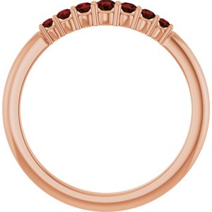 14K Rose Natural Mozambique Garnet Stackable Ring