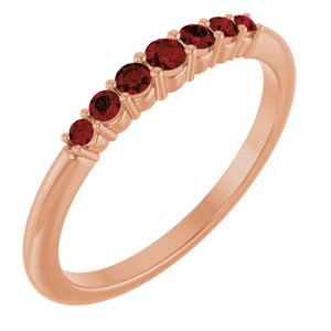 14K Rose Natural Mozambique Garnet Stackable Ring