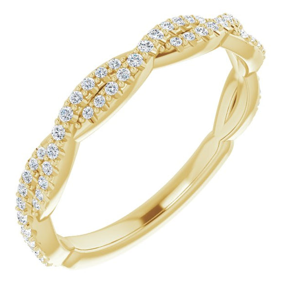 14K Yellow Gold Twisted Pear Shape Matching Band