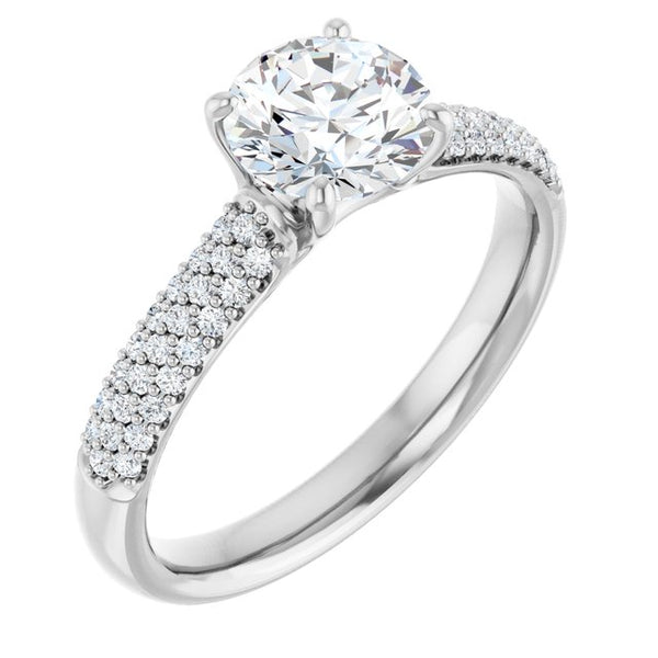 Airy Pave Engagement Ring Setting