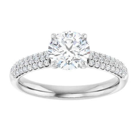Airy Pave Engagement Ring Setting