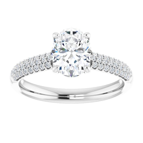 Airy Oval Pave Engagement Ring Setting - Moijey Fine Jewelry and Diamonds