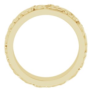 14K Yellow 7 mm Sculptural Band Size 7.5