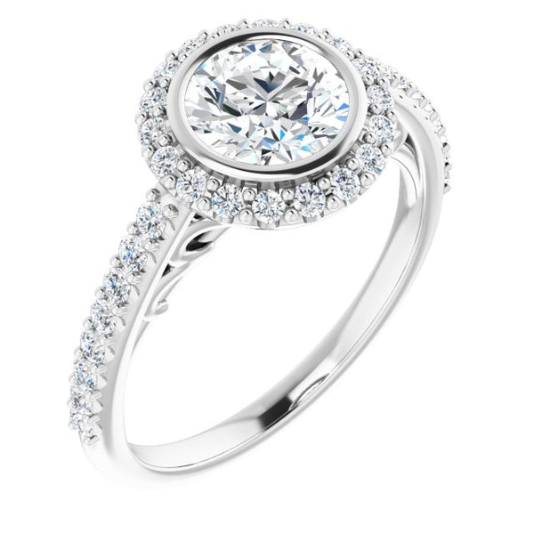 Round Bezel-Set Engagement Ring Setting - Moijey Fine Jewelry and Diamonds