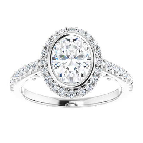 Oval Bezel & Filigee Engagement Ring Setting - Moijey Fine Jewelry and Diamonds