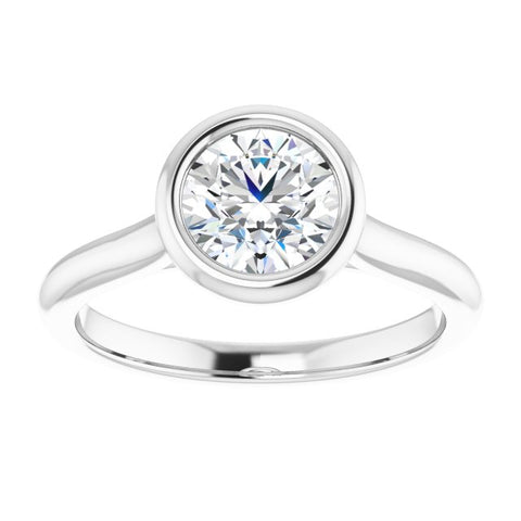 14K White 6.5mm Round Engagement Ring Mounting - Moijey Fine Jewelry and Diamonds