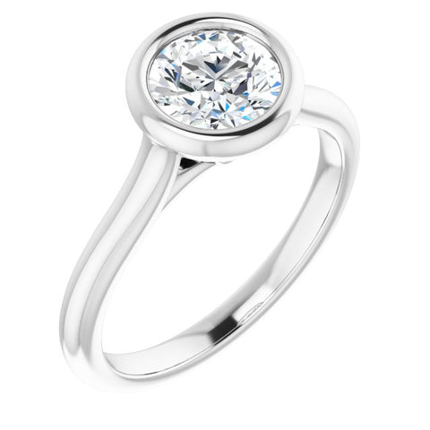 14K White 6.5mm Round Engagement Ring Mounting - Moijey Fine Jewelry and Diamonds