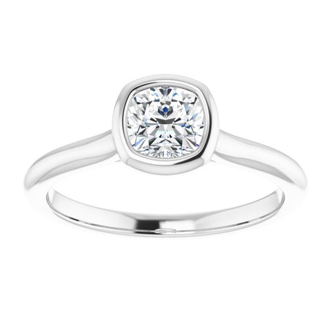 Cushion Bezel-Set Engagement Ring - Moijey Fine Jewelry and Diamonds