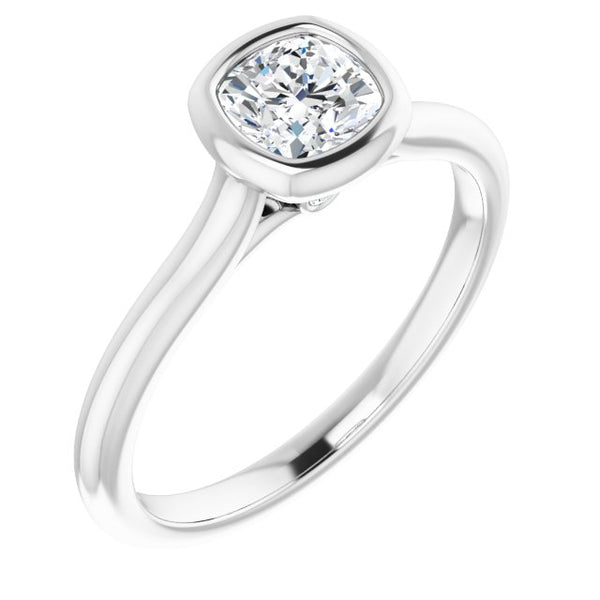 Cushion Bezel-Set Engagement Ring - Moijey Fine Jewelry and Diamonds