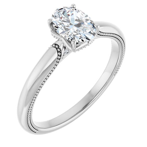 Milgrain Oval Engagement Ring Setting - Moijey Fine Jewelry and Diamonds